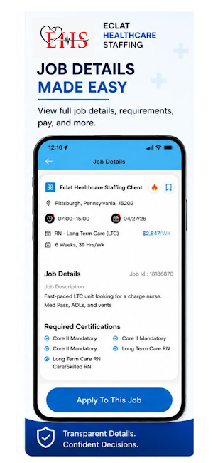 EHS Eclat Healthcare Staffing Screenshot 3