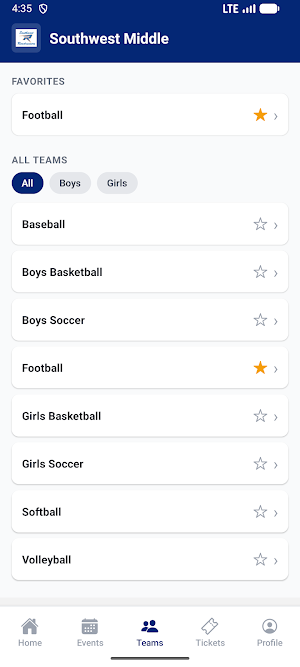 Southwest Middle Athletics Screenshot 3