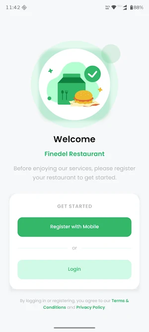 FineDel - Restaurant Partner Screenshot 0
