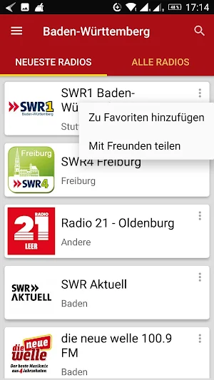 Baden-Württemberg Radiosender Screenshot 1