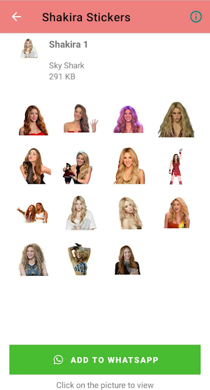 Shakira Stickers Screenshot 1