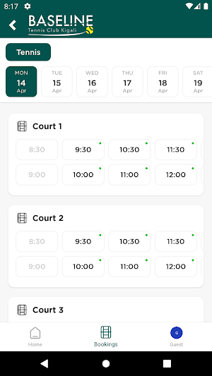Baseline Tennis Club Screenshot 3