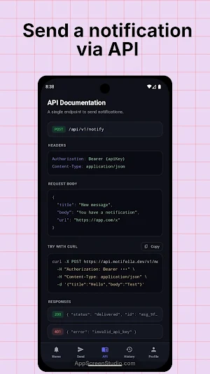 Notifella - Push Service Screenshot 0