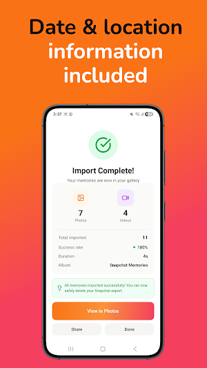Memories import: Snap Backup Screenshot 3