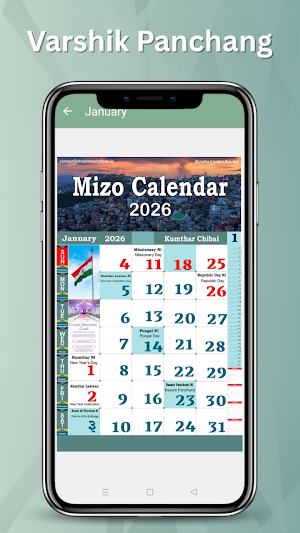 Mizoram Calendar 2026 Screenshot 2
