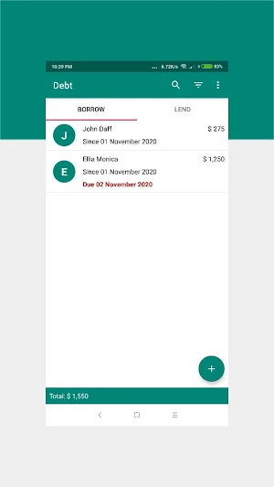 Debt - Personal Debt Recording Application Screenshot 0