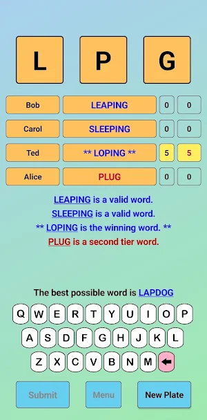 The License Plate Word Game Screenshot 1