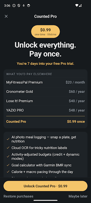 Counted: Calorie & Macro Track Screenshot 1