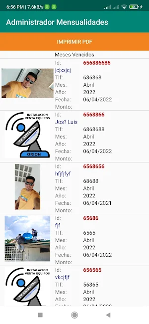 Control Mensualidades (Cobros) Screenshot 3