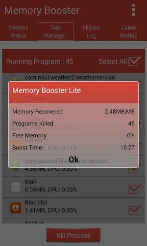 Memory booster + Ram Cleaner Screenshot 2