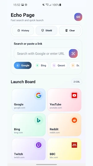 Echo Page Screenshot 1