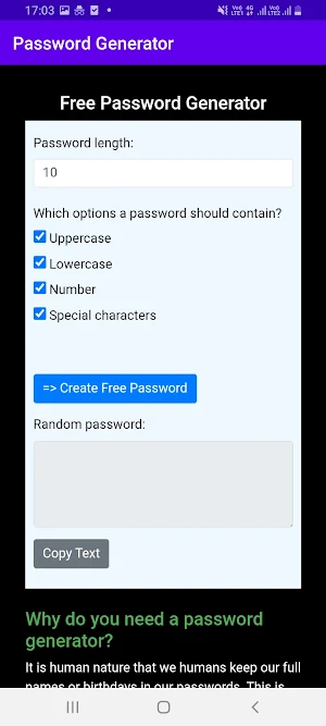 Strong Password Generator Screenshot 1