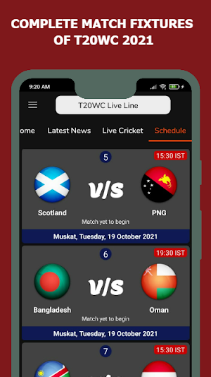 T20WC Live Line Screenshot 1