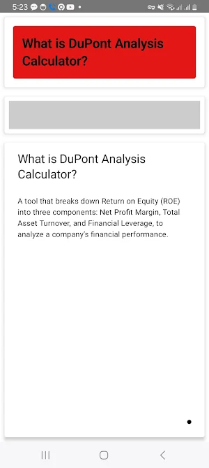 DuPont Analysis Calculator Screenshot 2