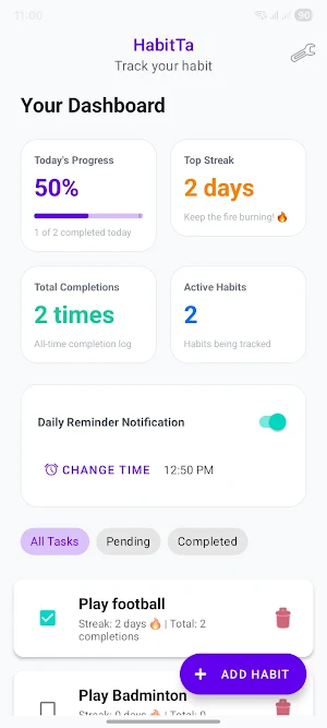 Habit Ta - Track your habit Screenshot 0