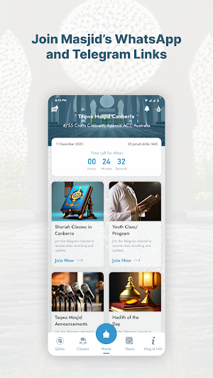 Taqwa Masjid App Screenshot 1