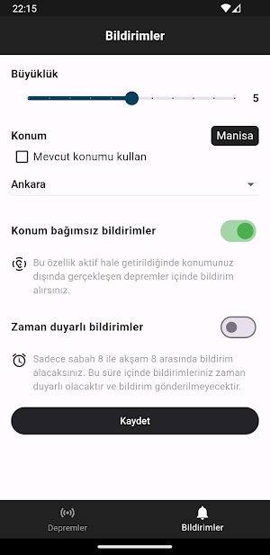 Deprem Bildirim Screenshot 3