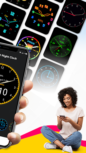 Neon Night Clock: Live Clock Screenshot 2