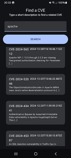 CVE Finder Screenshot 1