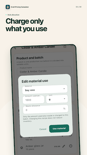 Craft Pricing Calculator Screenshot 2