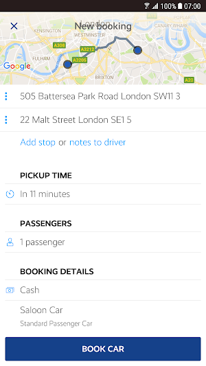 Olimpicars London minicabs Screenshot 1