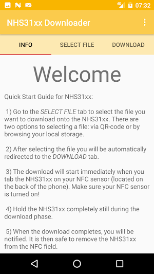 NHS31xx NFC Program Loader Screenshot 1