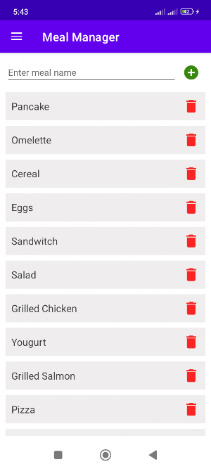 Meal Planner Screenshot 2