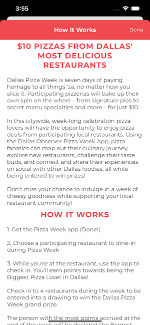 Dallas Observer Pizza Week Screenshot 1