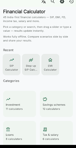 Ganak: SIP, EMI, FD, GST Calc Screenshot 0
