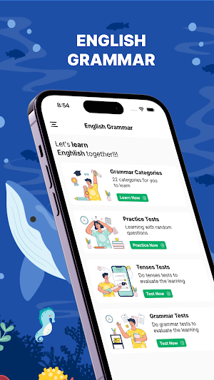 English Grammar Practice Test Screenshot 0