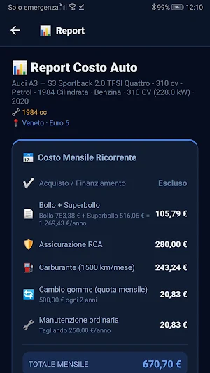 Costo Auto Screenshot 2