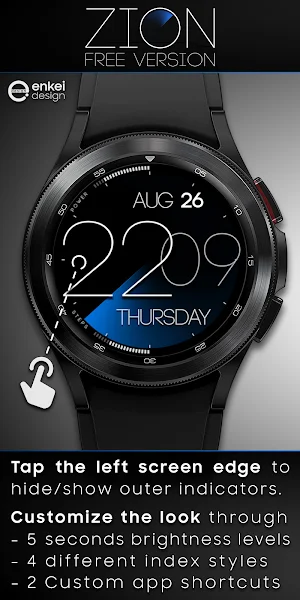 ZION Blue - digital watch face Screenshot 2