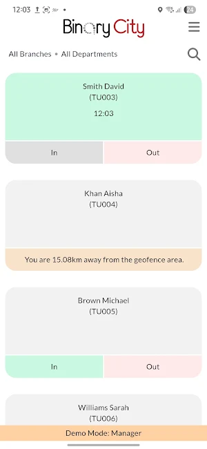 BC Time: Mobile Attendance Screenshot 2