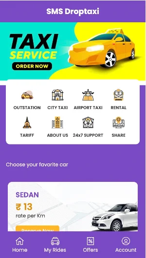 SMS DROP TAXI - BOOKING APP Screenshot 0