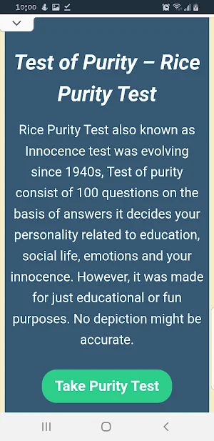 Purity Test Screenshot 2