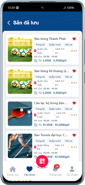 HiSport - Đặt sân thể thao Screenshot 2