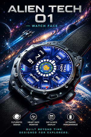 Alien Tech 01 Watch Face Screenshot 3