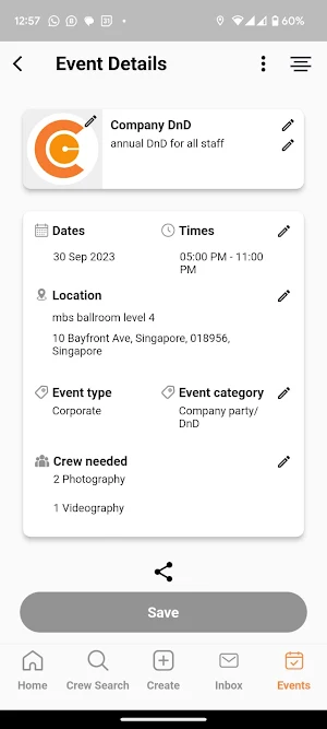 CrewCall App Screenshot 1