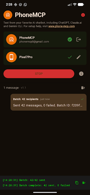 PhoneMCP: SMS for AI Chatbots Screenshot 0