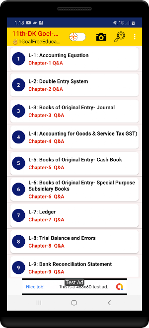 Account Class-11 Solutions (D K Goel) 2019 Screenshot 1