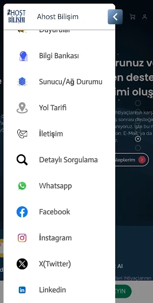 Ahost Bilişim Site Uygulaması Screenshot 1