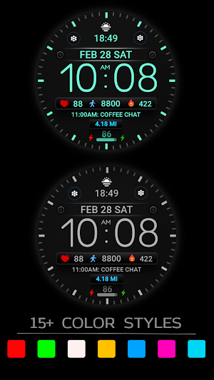 Minimal Black Watch Face WIN26 Screenshot 3