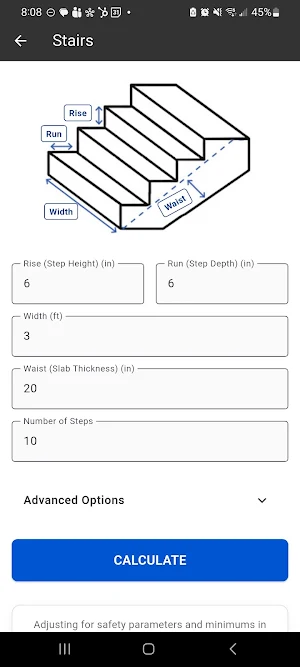 Concrete Calculator Screenshot 2
