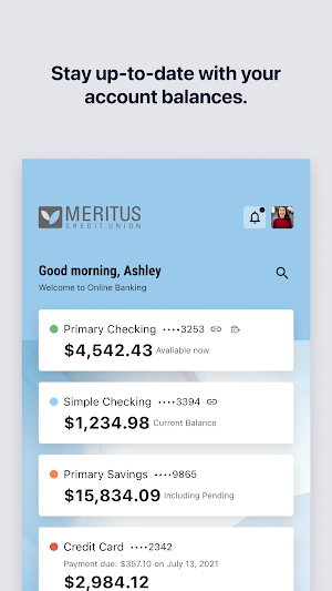 Meritus Credit Union Screenshot 1