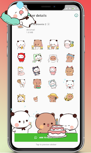 Animated Sugar and Brownie Stickers  WAStickerApps Screenshot 2