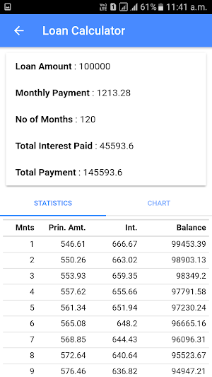 Loan Calculator Screenshot 1