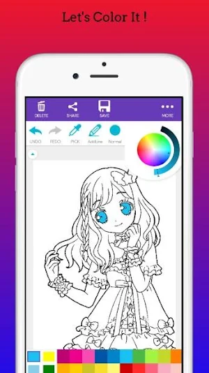 Kawaii Anime Girls Coloring Book Screenshot 3