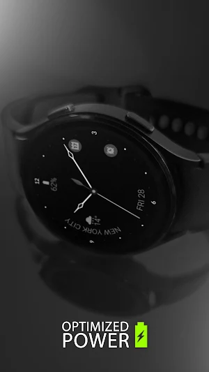Minimal black v22 watch face Screenshot 1