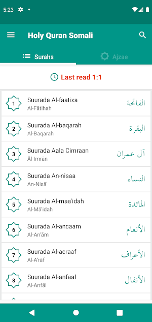 Holy Quran Somali Screenshot 0