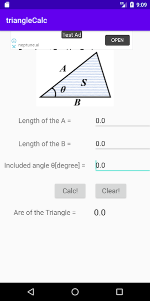 An area of a triangle calculat Screenshot 1